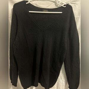 Charter Club black cashmere v-neck sweater